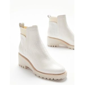 Dolce Vita Haddie Wedge Chelsea Boot Snakeskin White